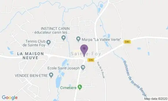 Localisation Crédit Agricole Agence de Saint Mathurin sur Loire