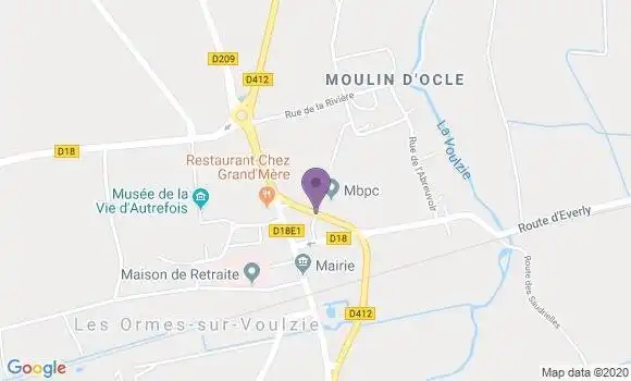 Localisation Crédit Agricole Agence de Les Ormes