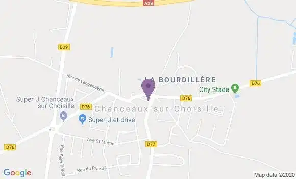 Localisation Crédit Agricole Agence de Chanceaux sur Choisille