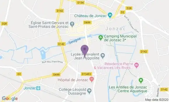Localisation Crédit Agricole Agence de Jonzac