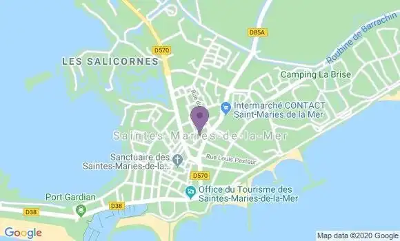 Localisation Crédit Agricole Agence de Les Saintes Maries de la Mer