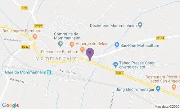Localisation Crédit Agricole Agence de Mommenheim