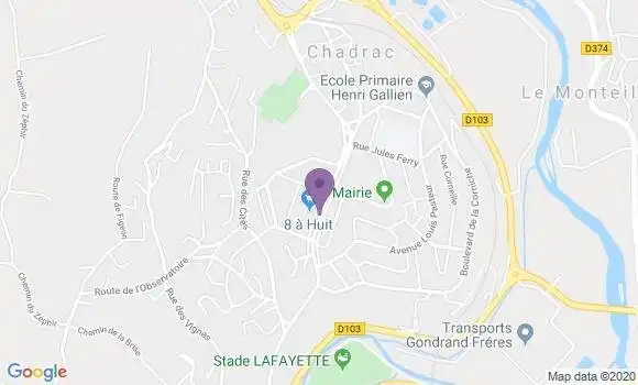 Localisation Crédit Agricole Agence de Chadrac