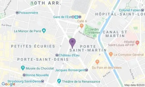 Localisation Crédit Agricole Agence de Paris Magenta