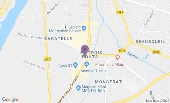 Localisation Crédit Agricole Agence de Montauban Sapiac