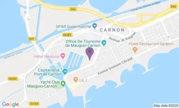 Localisation Crédit Agricole Agence de Carnon