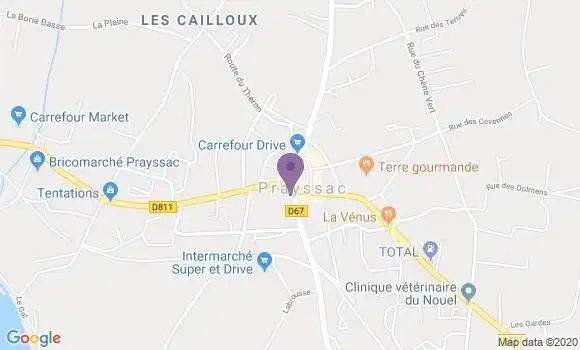 Localisation Crédit Agricole Agence de Prayssac
