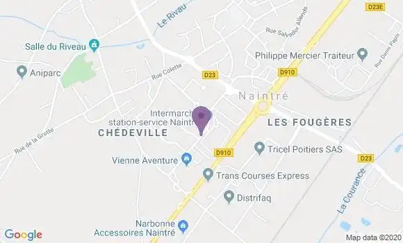 Localisation Crédit Agricole Agence de Naintré
