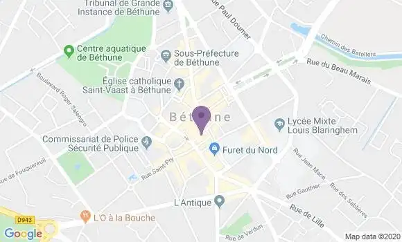 Localisation Crédit Agricole Agence de Béthune Ville