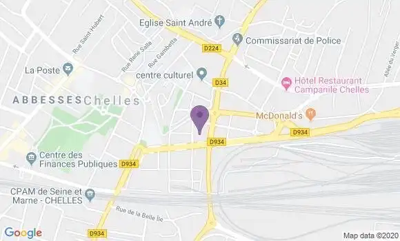 Localisation Crédit Agricole Agence de Chelles Aulnoy