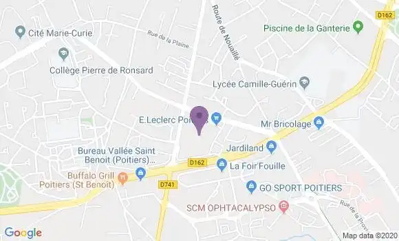 Localisation Crédit Agricole Agence de Poitiers Leclerc