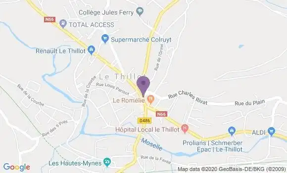 Localisation Crédit Agricole Agence de Le Thillot