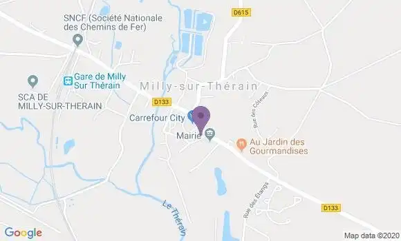 Localisation Crédit Agricole Agence de Milly sur Thérain
