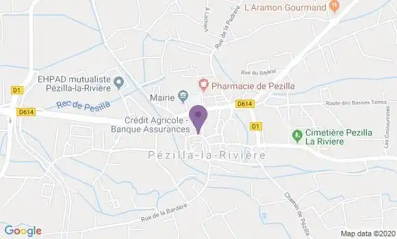 Localisation Crédit Agricole Agence de Pezilla de la Rivière