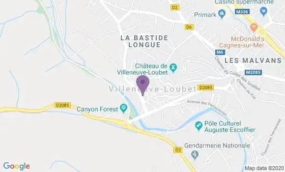 Localisation Crédit Agricole Agence de Villeneuve Loubet