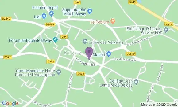 Localisation Crédit Agricole Agence de Bavay