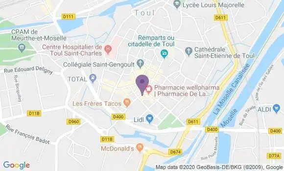 Localisation Crédit Agricole Agence de Toul Place Ronde