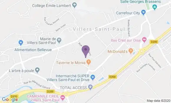 Localisation Crédit Agricole Agence de Villers Saint Paul