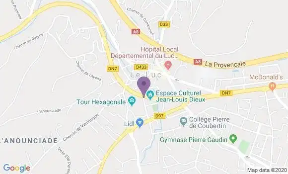 Localisation Crédit Agricole Agence de Le Luc