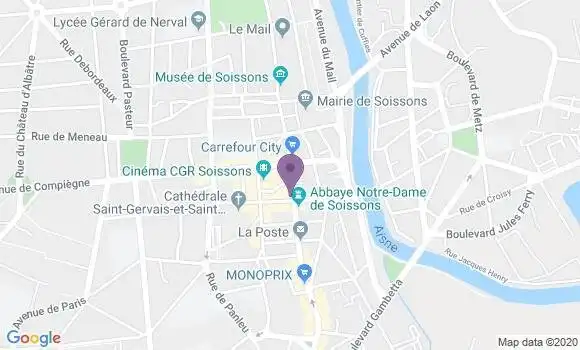 Localisation Crédit Agricole Agence de Soissons Centre