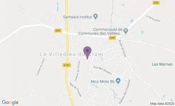 Localisation Crédit Agricole Agence de La Villedieu du Clain