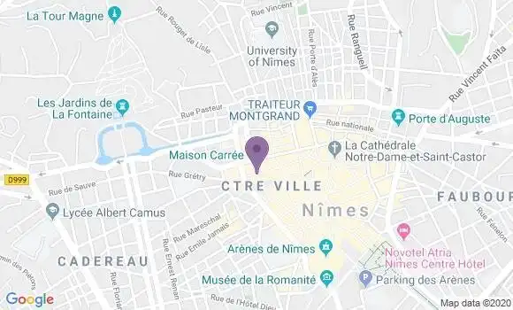 Localisation Crédit Agricole Agence de Nîmes Maison Carrée