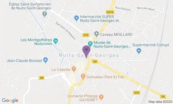 Localisation Crédit Agricole Agence de Nuits Saint Georges