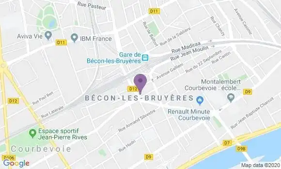 Localisation LCL Agence de Courbevoie Clémenceau