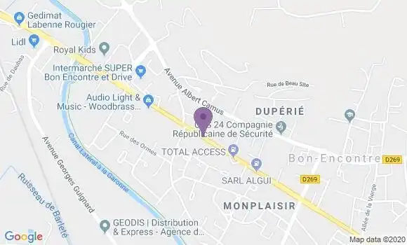 Localisation Crédit Agricole Agence de Bon Encontre