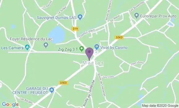 Localisation Crédit Agricole Agence de Maclas