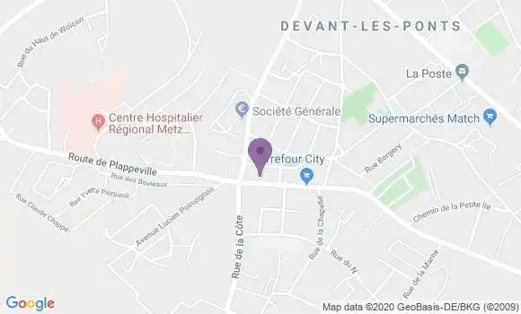 Localisation Crédit Agricole Agence de Metz Devant les Ponts