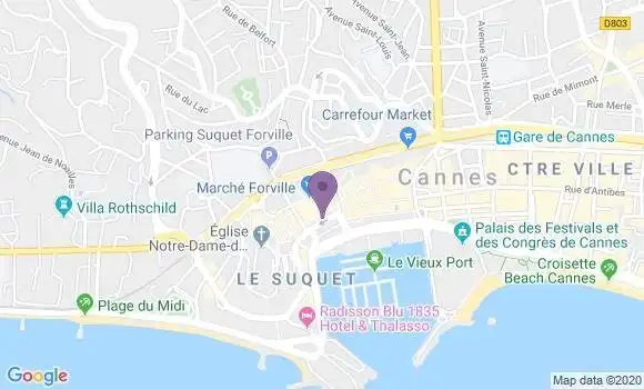 Localisation Crédit Agricole Agence de Cannes Hôtel de Ville