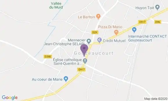 Localisation Crédit Agricole Agence de Gouzeaucourt