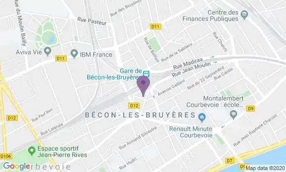 Localisation Crédit Agricole Agence de Courbevoie Becon
