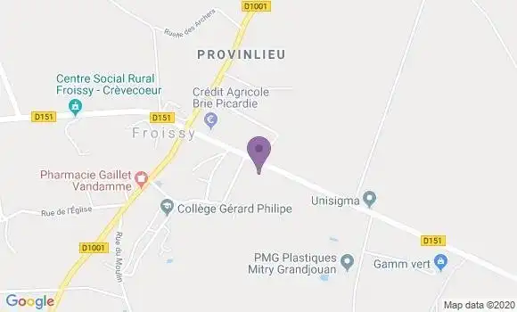 Localisation Crédit Agricole Agence de Froissy