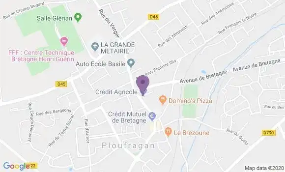 Localisation Crédit Agricole Agence de Ploufragan