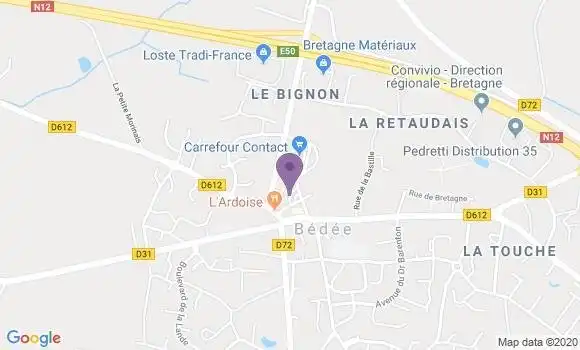 Localisation Crédit Agricole Agence de Bedée
