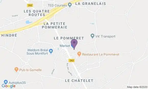 Localisation Crédit Agricole Agence de Bréal sous Montfort