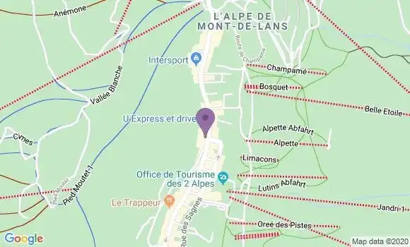 Localisation Crédit Agricole Agence de Les Deux Alpes