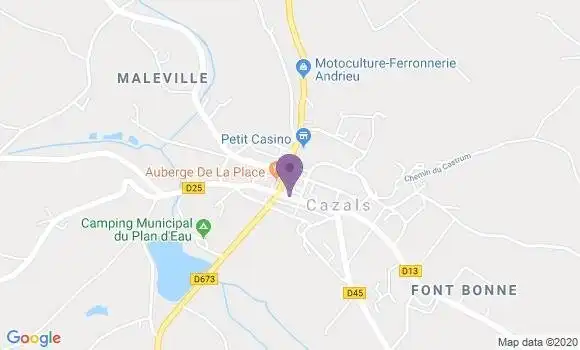 Localisation Crédit Agricole Agence de Cazals