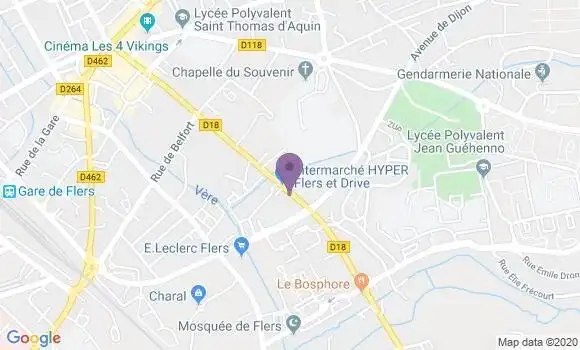 Localisation Crédit Agricole Agence de Flers Louis Toussaint