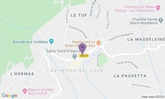Localisation Crédit Agricole Agence de Tourrettes sur Loup
