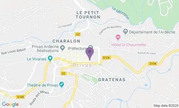 Localisation Crédit Agricole Agence de Privas Palais
