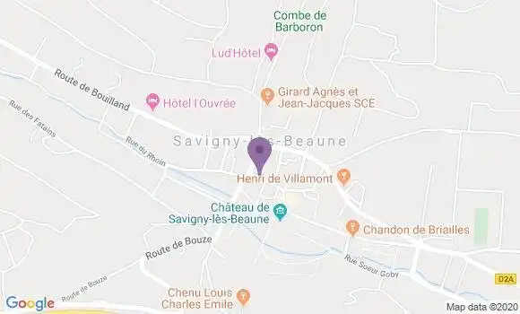 Localisation Crédit Agricole Agence de Savigny lès Beaune