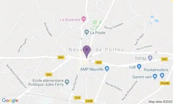 Localisation LCL Agence de Neuville de Poitou