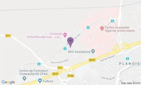 Localisation Crédit Agricole Agence de Besançon les Hauts du Chazal