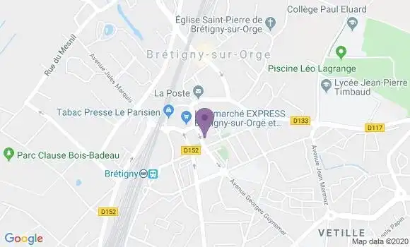 Localisation Crédit Agricole Agence de Brétigny sur Orge
