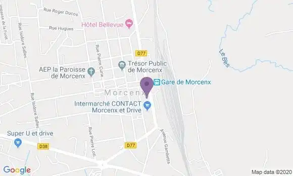Localisation Crédit Agricole Agence de Morcenx