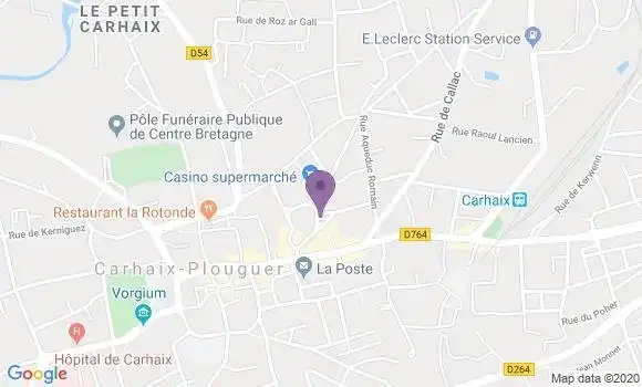 Localisation LCL Agence de Carhaix Plouguer