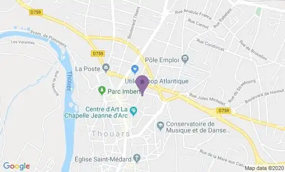 Localisation Crédit Agricole Agence de Thouars Renan